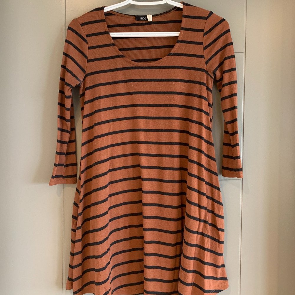 BDG Striped 3/4 Sleeve Dress